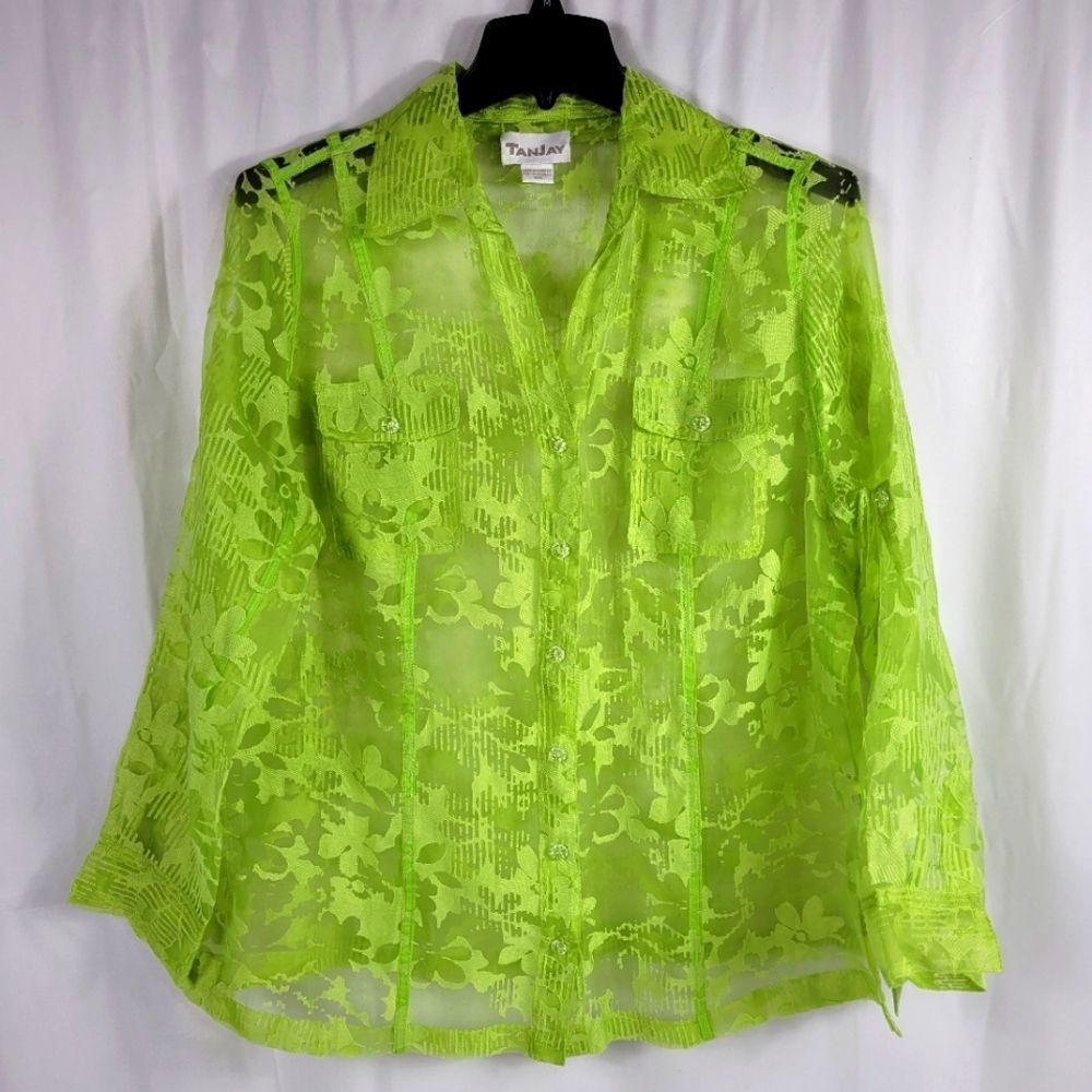 TanJay Sheer Burnout Blouse